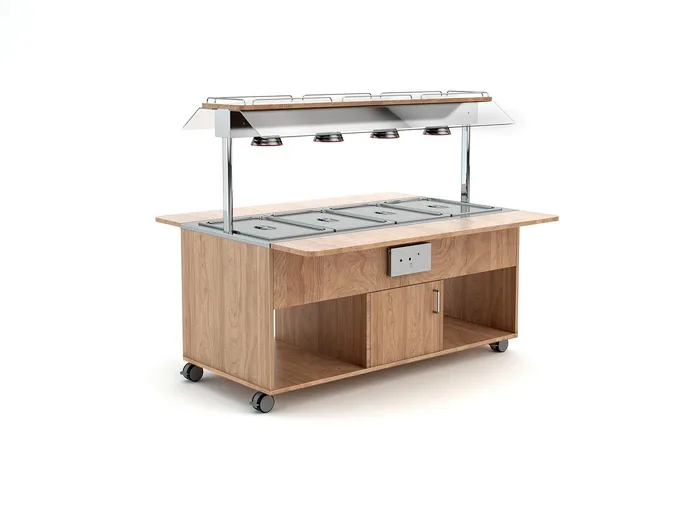 BAIN MARIE APSILDĀMA BUFETE AR INFRASARKANAJĀM LAMPĀM HAPPY 4 BM/INFRA