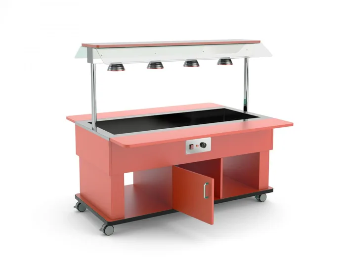BAIN MARIE APSILDĀMA BUFETE AR INFRASARKANAJĀM LAMPĀM HAPPY 5 BM/INFRA