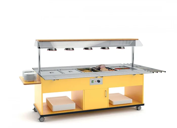 BAIN MARIE APSILDĀMA BUFETE AR INFRASARKANAJĀM LAMPĀM HAPPY 6 BM/INFRA