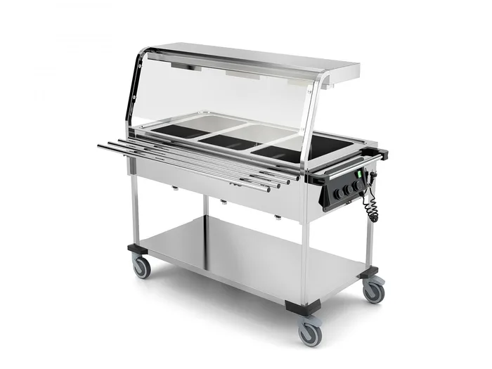 PĀRVIETOJAMS BAIN MARIE MARMĪTS AR HALOGĒNA LAMPĀM COMPASS 3 HALO SEP
